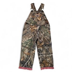 Round House Realtree Camo Overalls Girls 4T Pink Ruffle Hem Hunting Farm Outdoor